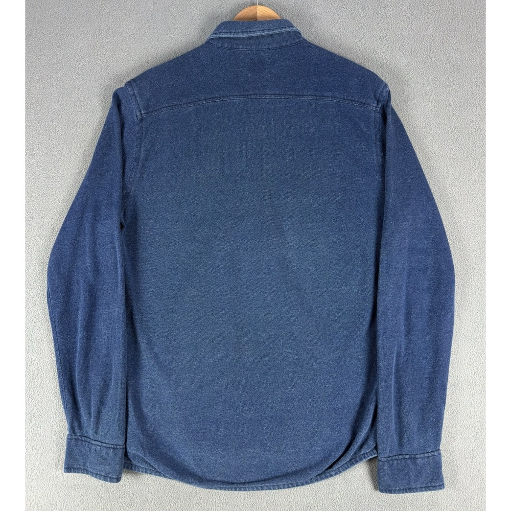 Faherty Shirt Large Blue Indigo Dyed Cotton Minimalist Outdoor Nature Office - Picture 3 of 8